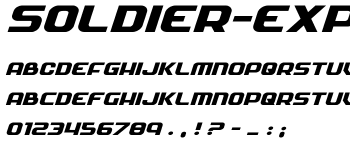 Soldier Expanded Italic font