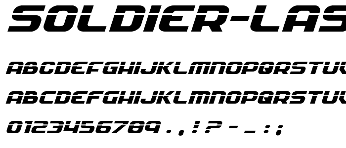 Soldier Laser Expanded Italic font
