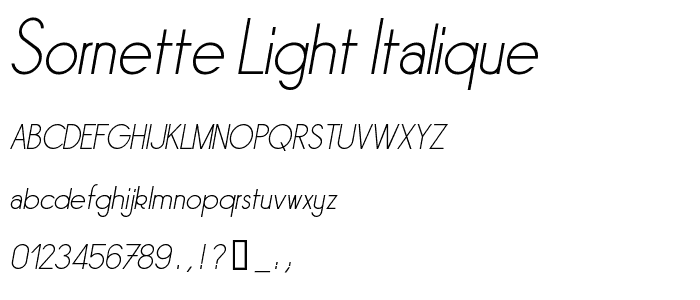 Sornette Light Italique font