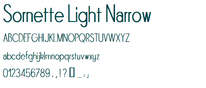 Sornette Light Narrow font