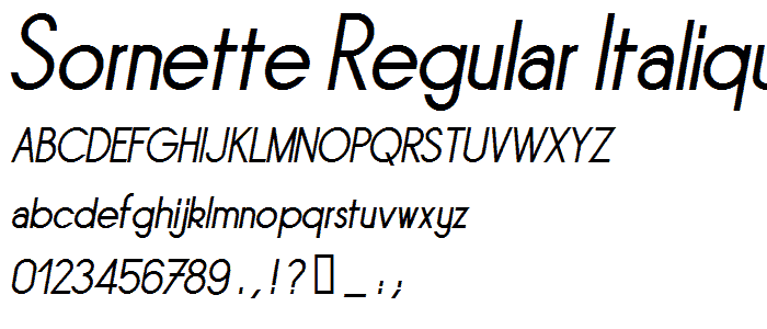 Sornette Regular Italique font