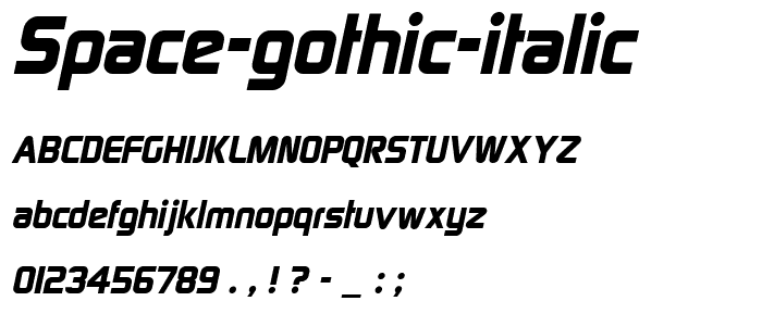 Space Gothic Italic font