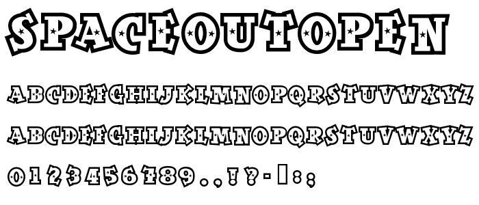 SpaceOutOpen font