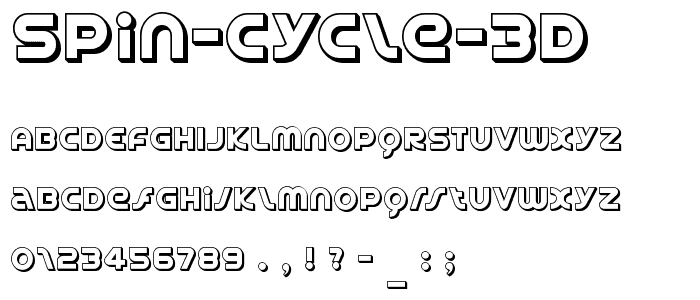 Spin Cycle 3D font