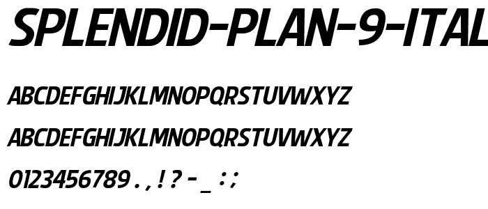 Splendid Plan 9 Italic font