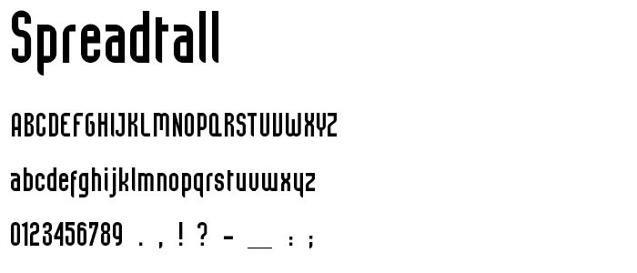 SpreadTall font