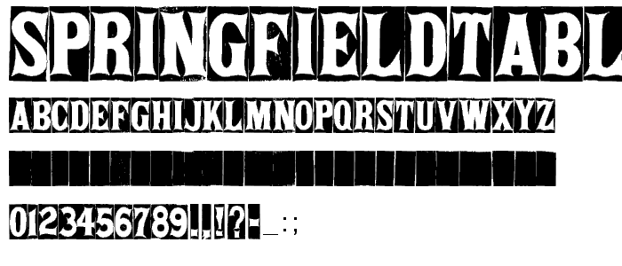 SpringfieldTablets font