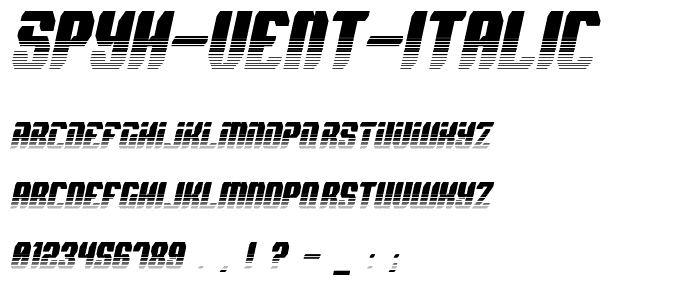 Spyh Vent Italic font