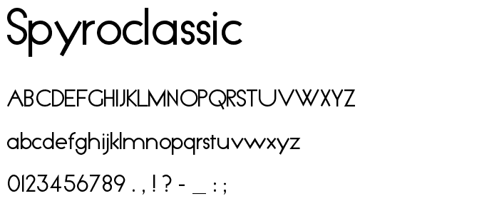Spyroclassic font