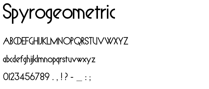 Spyrogeometric font