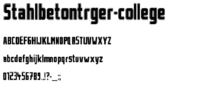 Stahlbetontrger-College font