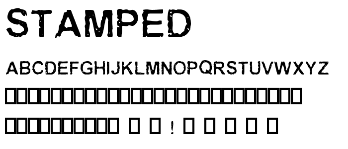 Stamped  font