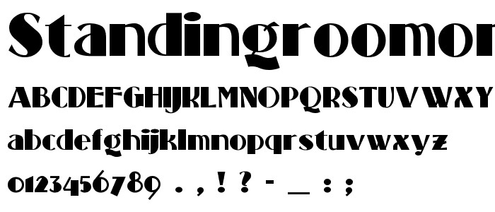 StandingRoomOnly font