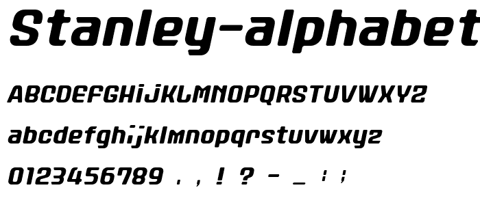 Stanley AlphabetOblique font