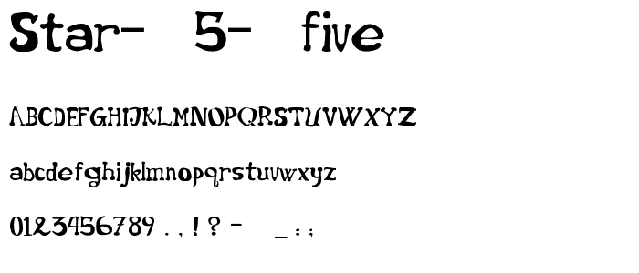 Star 5 Five font
