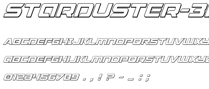 Starduster 3D Italic font