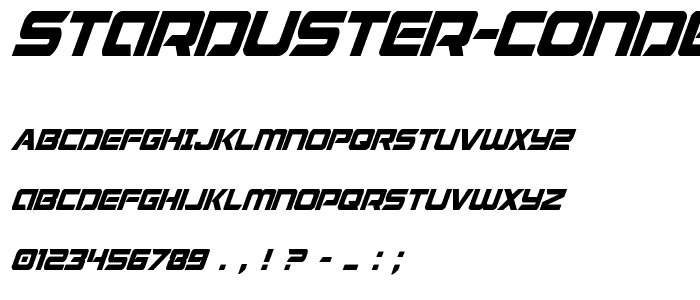 Starduster Condensed Italic font