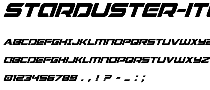 Starduster Italic font