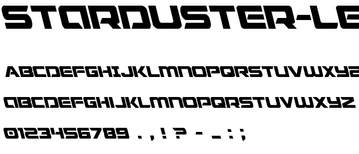 Starduster Leftalic font