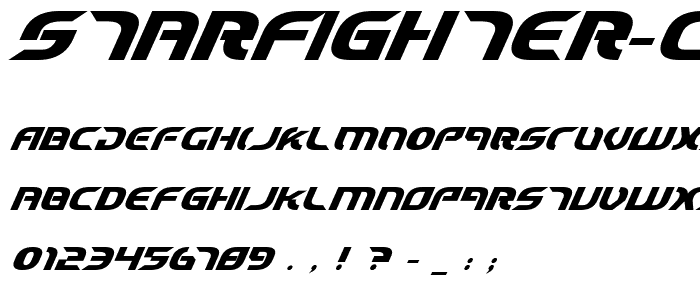 Starfighter Cadet Bold Italic font