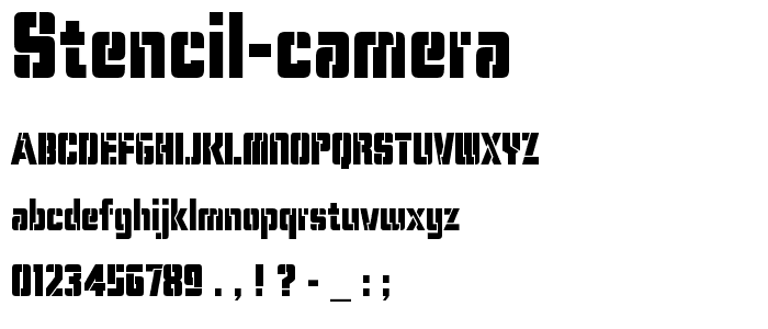 Stencil Camera font