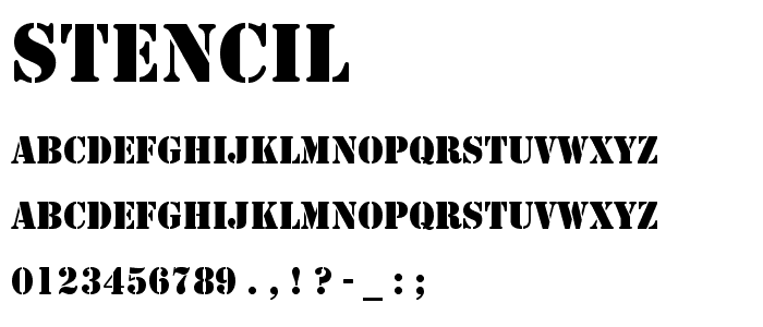 Stencil font