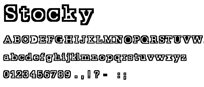 Stocky font