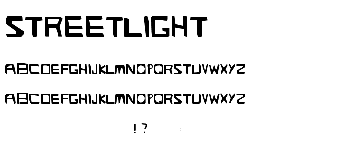 Streetlight font