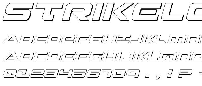 Strikelord 3D Italic font