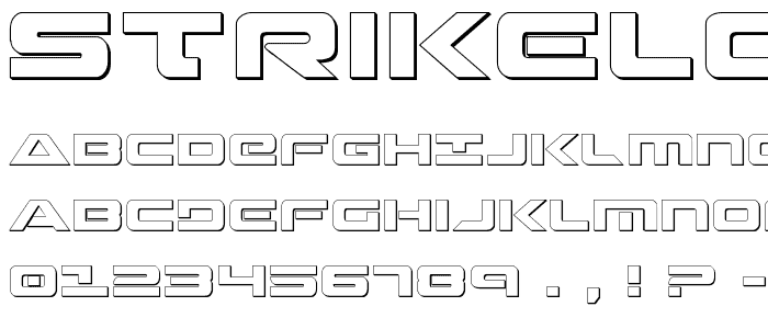 Strikelord 3D Regular font