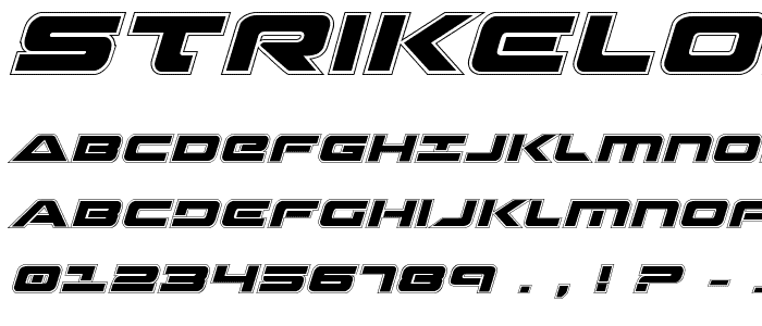 Strikelord Academy Italic font