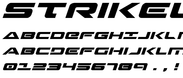 Strikelord Expanded Italic font