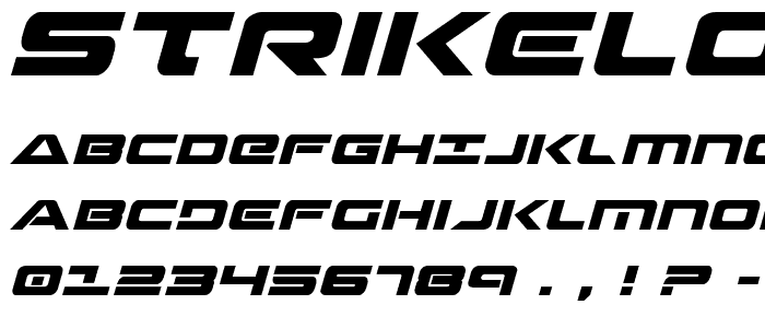 Strikelord Italic font
