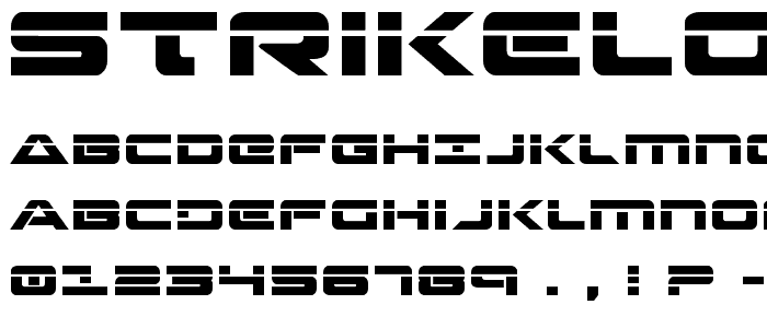 Strikelord Laser Regular font