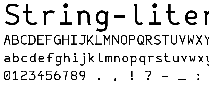 String Literal 437 Medium font