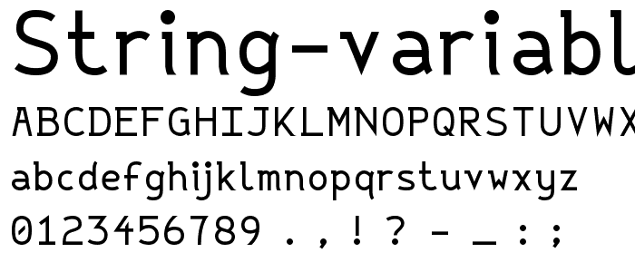 String Variable Medium font