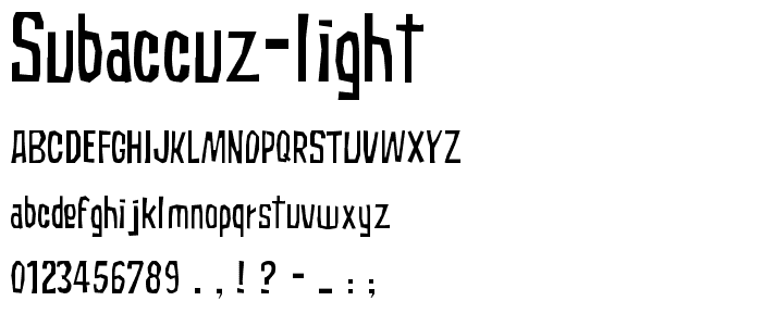 Subaccuz Light font