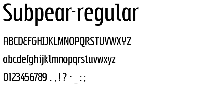 Subpear-Regular font