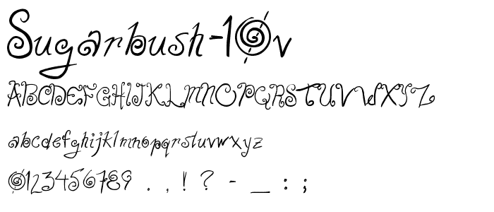 Sugarbush 10v font