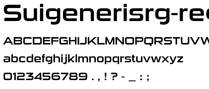 SuiGenerisRg Regular font