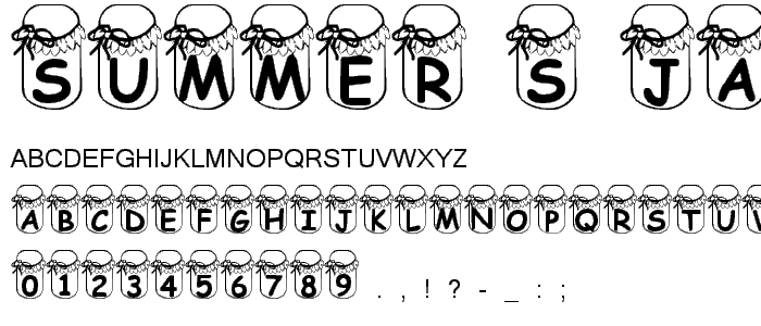 Summer s Jars font
