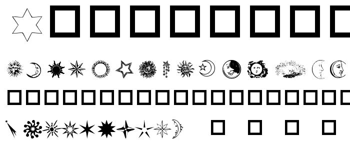 Sun Moon  Stars font