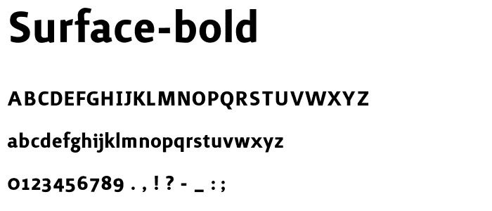 Surface-Bold font
