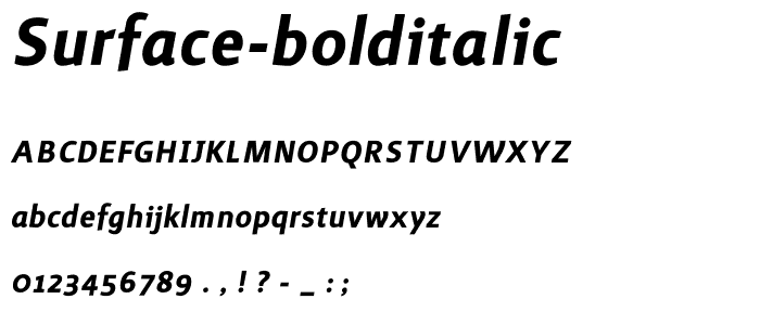 Surface-BoldItalic font