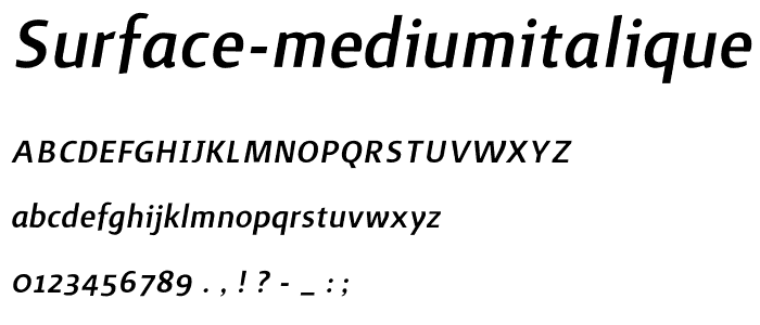 Surface-MediumItalique font