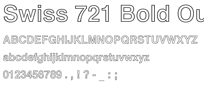 Swiss 721 Bold Outline BT font