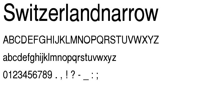 SwitzerlandNarrow font