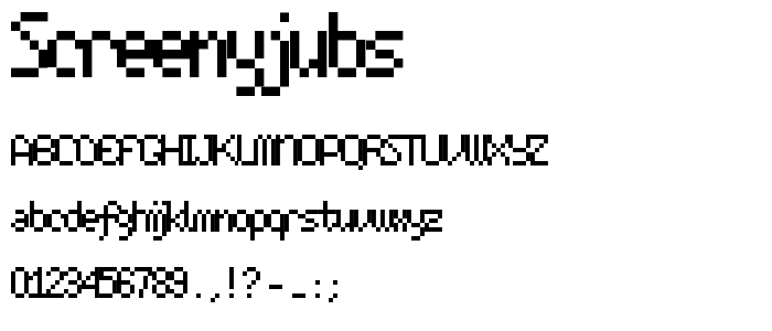 screenyjubs font