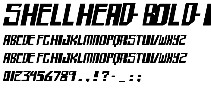 shellhead Bold Italic font