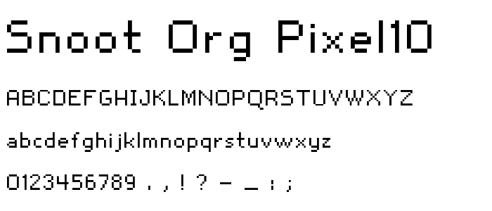 snoot.org pixel10 font